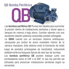 Bomba Periferica Pluvius QB 60 1/2 HP - comprar online
