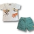 Conjunto Kaiani Baby Menino Bichinhos Branco/Amarelo