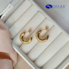 MEIA ARGOLA ABS LISA FOLHEADA A OURO 18K