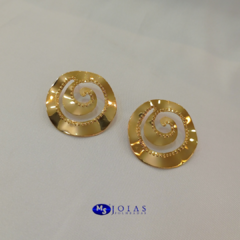 BRINCO ESPIRAL ORGÂNICO FOLHEADO A OURO 18K