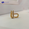 ARGOLA TIPO GOTA COM PEDRAS DE ZIRCÔNIA FOLHEADO A OURO 18K