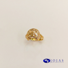 ANEL FERRADURA FOLHEADO A OURO 18K