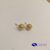 BRINCO BOLA CRAQUELADA 10MM FOLHEADA A OURO 18K