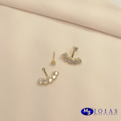 Brinco ear jacket com pedras de zircônia