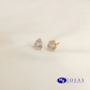 BRINCO GOTA 6X8 EM ZIRCÔNIA FOLHEADA A OURO 18K