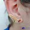 Brinco ear cuff asas com pedras de zircônia coloridas