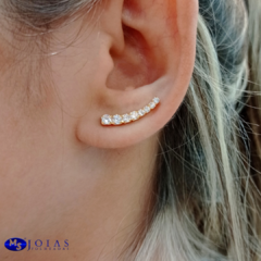 Brinco ear cuff degradê com pedras de zircônia