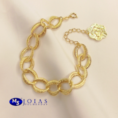 Pulseira elos textura frizada