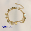 Pulseira borboletas com pedras de cristal