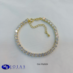 Pulseira riviera com pedras de zircônia 16mm