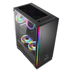 Gabinete Shenlong Gt-701 Acrilico Mid-Tower Rgb Rainbow Ring Micro-Atx S/Fuente