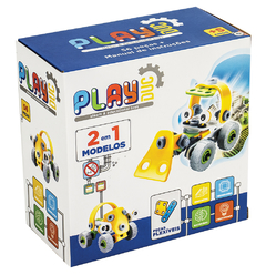 Four Wheels Brinquedo 2 em 1 de Montar 56 pçs Colorido PlayDuc - Brinquedo Educativo de Montar