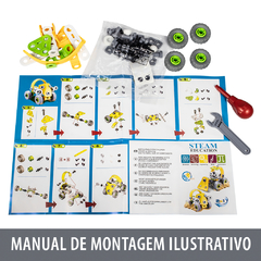 Four Wheels Brinquedo 2 em 1 de Montar 56 pçs Colorido PlayDuc - Brinquedo Educativo de Montar