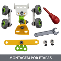 Four Wheels Brinquedo 2 em 1 de Montar 56 pçs Colorido PlayDuc - Brinquedo Educativo de Montar