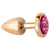 Plug Anal Less 7,5 X 3,5cm Dourado Pedra Cravejada em Strass Tamanho P Rosa Hard Ref.: HA143DR - 7898637914547