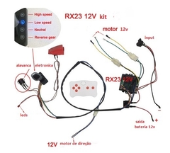 kit fiação com placa e controle RX23