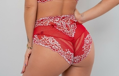 CALCINHA HOT PANT EM RENDA BORDADA E TULE REF: 15972 na internet