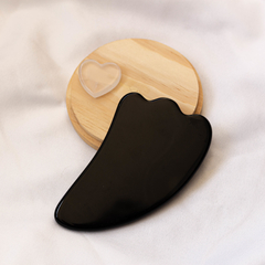 Gua Sha para Massagem Facial - Obsidiana Preta