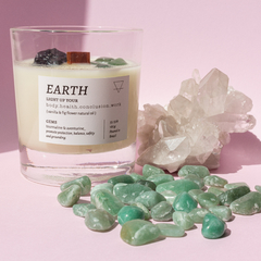 Vela Aromática com Cristais Earth - Elementar da Terra