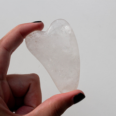 Gua Sha para massagem facial - Quartzo Branco, Cristal - loja online