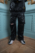 Pantalon "Zipper" taftan couting liquid effect.black - comprar online