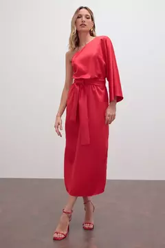 VESTIDO SUPER MIDI LISO COM OMBRO SÓ 124268