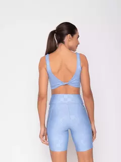 Top Feminino Fitness Transpassado City Azul Céu - comprar online