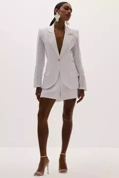 Blazer Alfaiataria Liso Com Transparência - comprar online