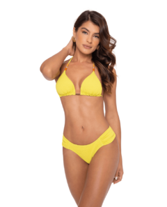 Biquini Cortininha Tanga Tradicional Amarelo Birflower - comprar online