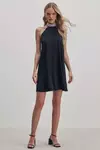 Vestido Frente Única Liso Com Gola De Strass 424202