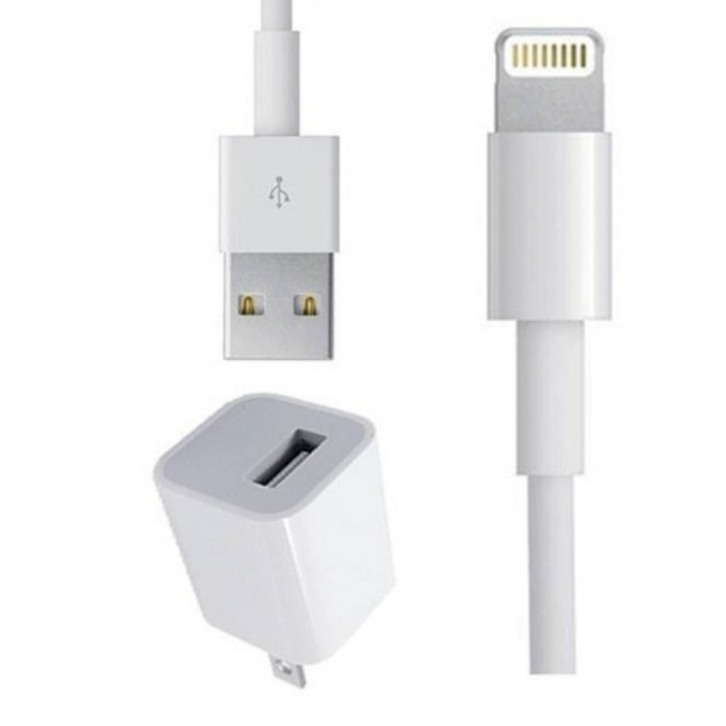 Combo Cargador Apple Económico Cable 1mt + Cuadrito Kit