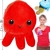 Monedero de Pulpo Peluche Feliz Enojado Kawaii Llavero