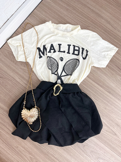 Conjunto: T-shirt + sainha (linho) - comprar online