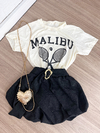 Conjunto: T-shirt + sainha (linho)