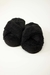 Pantuflón Peluche Cruzado Negro - comprar online