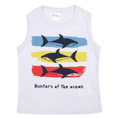 Conjunto Be Fun regata Hunters of the ocean - tubarões + bermuda tactel 2069 - comprar online