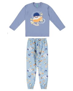 Pijama infantil menino "Magic World of books" - azul claro.