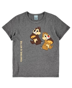 Camiseta infantil unissex "together is better Tico e Teco DIsney® " - cinza escuro