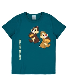 Camiseta infantil unissex "together is better Tico e Teco DIsney® " - verde escuro