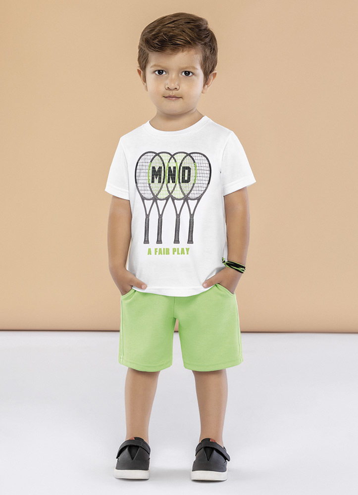 Conjunto infantil menino com estampa de jogo de Tênis Mundi (Match
