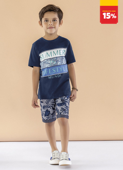 Conjunto infantil menino com estampa de folhas Mundi (Summer is lifestyle) 34951