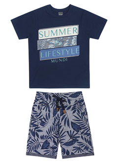 Conjunto infantil menino com estampa de folhas Mundi (Summer is lifestyle) 34951 - comprar online