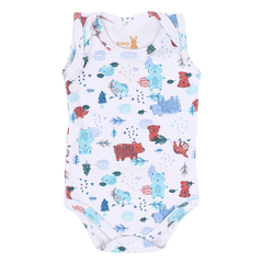 Kit body regata Kiko Baby com 03 peças listrado/estampa Urso 8395 - Mundo Curumim | Moda Infantil