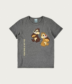 Camiseta infantil unissex "together is better Tico e Teco DIsney® " - cinza escuro na internet