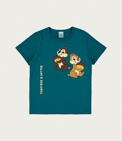 Camiseta infantil unissex "together is better Tico e Teco DIsney® " - verde escuro na internet