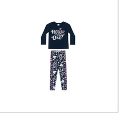 Conjunto com blusa Hello my love e legging estampada 251540 - comprar online