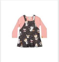 Vestido infantil com blusa, estampa gatinhos 231621 - comprar online