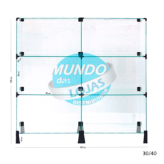 Balcão Vitrine em Vidro Modulado 100x100x30cm - comprar online