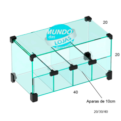 40x20cm - Baleiro de vidro modulado Temperado