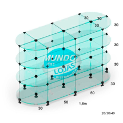 Gôndola Modulado em Vidro - 2,60 x 1,00 x 0,60